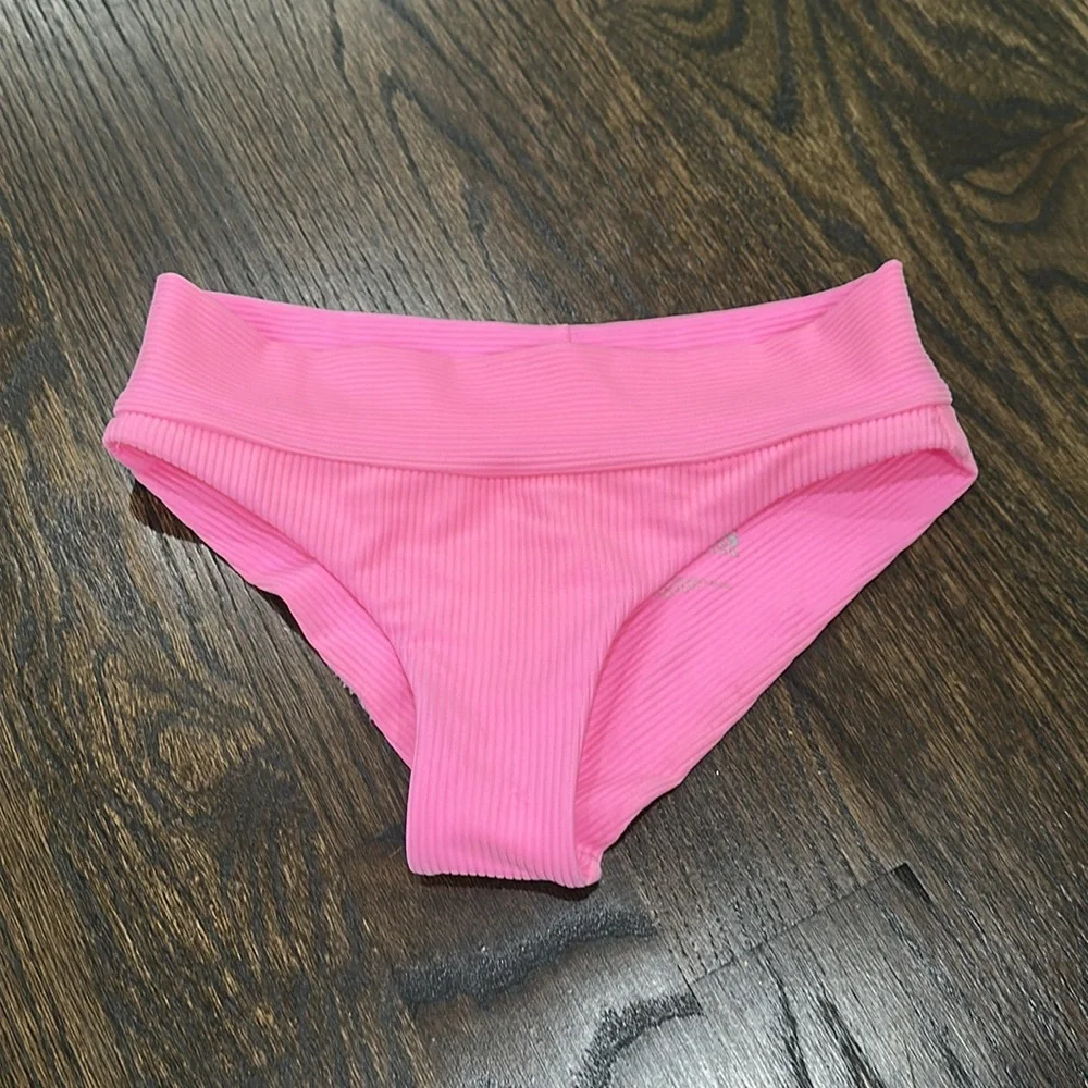 Frankie’s Bikinis Hot Pink Ribbed Bikini